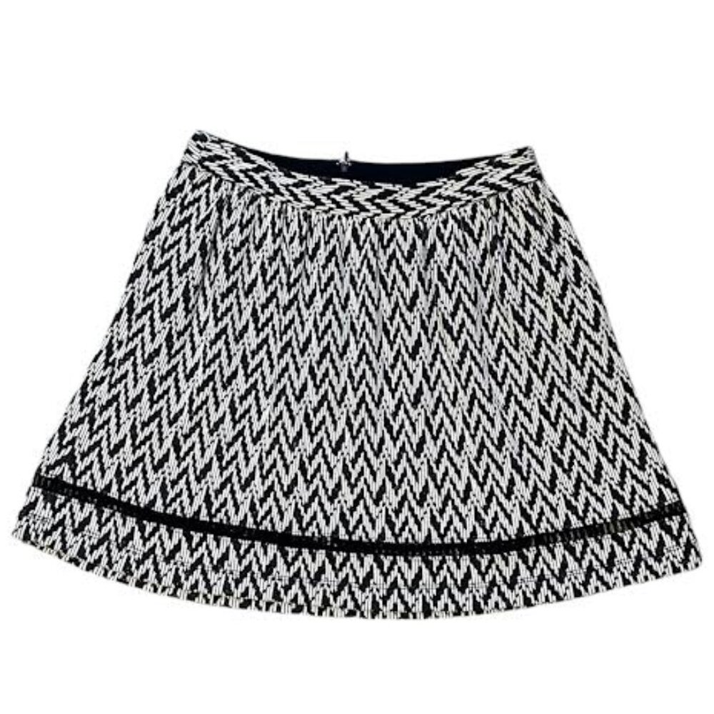 Ella Moss Cass Flounce Mini Skirt, Black/Off White, Size S